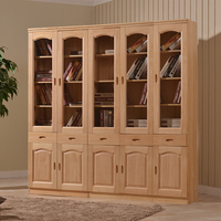 实木书柜书架简易组合松木儿童带门置物架 学生原木成人单个书柜_250x250.jpg