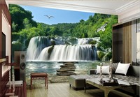 山水瀑布风景大型壁画电视沙发背景墙墙纸壁纸无缝整张墙布3D立体_250x250.jpg