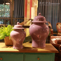 大号小号景德镇单色釉紫色陶瓷花瓶将军罐现代中式家居摆件储物罐_250x250.jpg