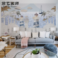 地中海城堡个性创意壁纸无纺布电视客厅卧室艺术墙纸定制壁画_250x250.jpg