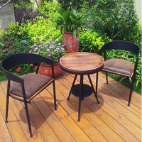 LOFT美式实木铁艺咖啡厅餐桌椅组合 复古吧台椅凳可升降小圆桌子_250x250.jpg