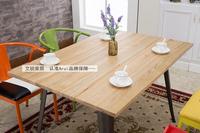 榆木铁皮餐桌欧式西餐桌咖啡厅桌椅实木设计师复古吧台桌酒吧桌子_250x250.jpg