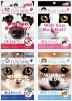 现货日本 Pure Smile 搞怪宠物猫狗系列脸谱 保湿面膜 玻尿酸补水_250x250.jpg