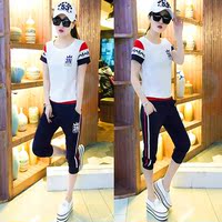 2016夏季新款休闲女装韩版修身显瘦短袖七分裤两件套时尚运动套装_250x250.jpg