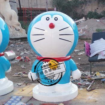 玻璃钢机器猫 树脂哆啦A梦 机器猫蓝胖子雕塑 广场公园游乐园摆件
