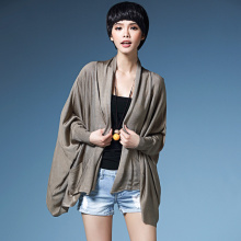 纯色中长款蝙蝠袖针织衫开衫女2016新品韩版宽松长袖毛衣外套披肩