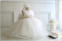 新款白色女儿童礼服婚纱周岁礼服公主蓬蓬裙婴儿礼服花童装摄影