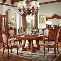 大圆桌 欧式圆餐桌椅组合 美式实木雕花圆形餐桌1.3/1.5/1.8/2米_250x250.jpg