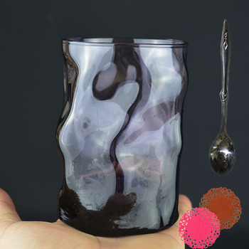 意大利Bormioli进口玻璃杯子家用水杯透明耐热创意个性蓝色茶杯