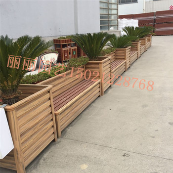 木纹铝合金花箱隔断护栏环保耐用绿化带花盆市政工程道路组合花箱