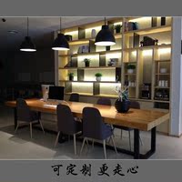 长方形实木质漫咖啡厅桌美式铁艺家庭酒吧吧台桌田园欧式家用餐桌_250x250.jpg