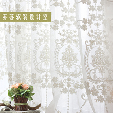 法式  洛可可 高档刺绣窗纱 卧室 客厅 成品定制纱帘
