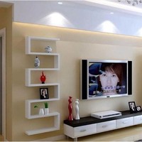 悠佳 隔板L型书架墙上置物架电视背景墙装饰架壁挂搁板 如图一套_250x250.jpg