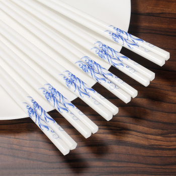 新品中式纯手工陶瓷10双家庭防滑骨瓷筷子家用高档奢华礼品套装