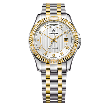 瑞士名爵手表女士男士镀金手表原装进口自动机械腕表情侣对表7106