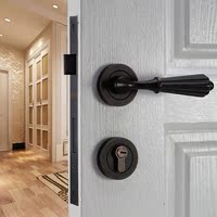 德国米莱米室内门锁美式简约执手锁欧式仿古黑色门把手分体式锁具_250x250.jpg