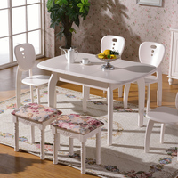 欧式餐桌椅组合韩式田园象牙白可折叠伸实木桌椅组合小户型饭桌子_250x250.jpg