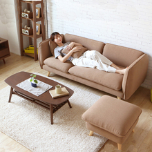 宜家日式小户型布艺沙发客厅双人可拆洗三人现代简约麻布组合沙发