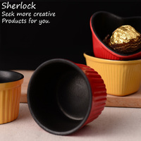 Sherlock不粘烘焙 出口日本 舒芙蕾慕斯杯 陶瓷烤碗 果冻布丁模具_250x250.jpg