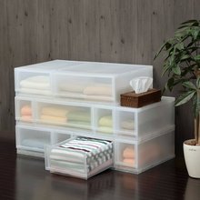 伸和日本进口收纳柜储物柜抽屉式组合内衣收纳盒塑料透明整理箱