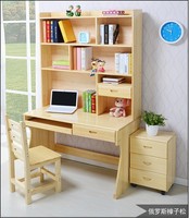 纯松木1.2米实木电脑桌带书架台式家用80cm儿童学习书桌书柜组合_250x250.jpg