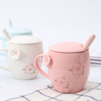 包邮创意樱花粉色陶瓷杯简约水杯牛奶咖啡杯马克杯浮雕贴花情侣杯_250x250.jpg