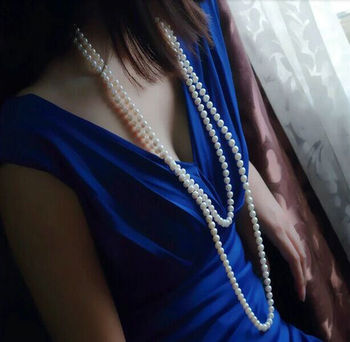 韩版气质优雅高品质珍珠长项链多层毛衣链女饰品新娘时尚配饰