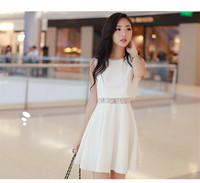 夏季新款时尚韩版高腰假两件雪纺拼接无袖女装蕾丝性感显瘦连衣裙_250x250.jpg