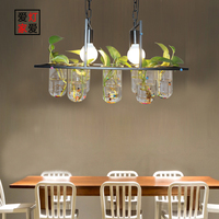创意植物吊灯美式北欧休闲餐厅吧台装饰花盆设计灯服装店橱窗灯具_250x250.jpg