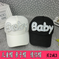 韩国棉亲子时尚字母baby鸭舌帽儿童母女出游显脸小运动镶钻棒球帽_250x250.jpg