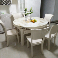 大理石折叠餐桌圆形现代简约小户型可伸缩实木餐桌椅组合家用饭桌_250x250.jpg