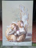 手绘猴动物生肖油画原创作品油画酒店装饰画1200X800mm_250x250.jpg