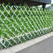 仿真植物篱笆墙 防腐木伸缩栅栏 阳台幼儿园 婚庆摄影楼空间装饰