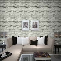 3D 自粘壁纸PVC墙纸餐厅宿舍客厅卧室装饰个性复古砖纹纯色墙贴_250x250.jpg