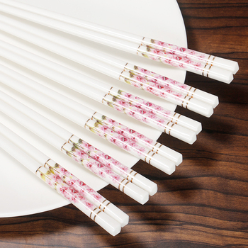 新品创意骨瓷筷子家庭用中式高档餐具礼品套装耐高温防滑白色筷