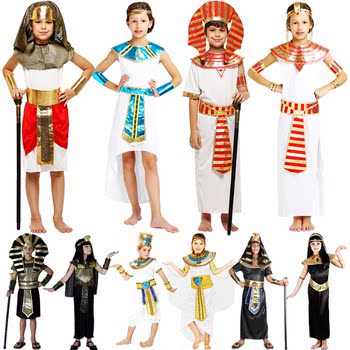 万圣节cos服装 埃及艳后衣服埃及公主服埃及法老服装儿童法老权杖