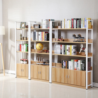创意简易钢木书架多层置物架组装书架学生落地组合书柜书橱货架_250x250.jpg