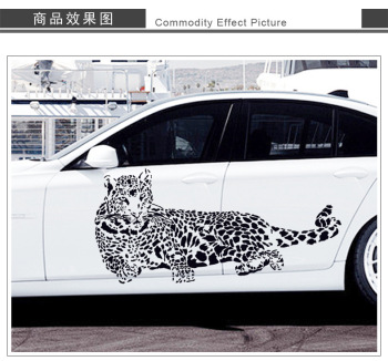 汽车贴个性汽车装饰贴保平安动物猎豹贴PVC透明膜不伤墙贴纸可移