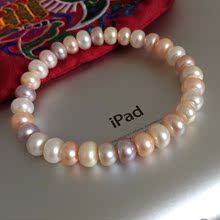 淡水珍珠手链 馒头圆形时尚混彩色手链 送妈妈女友生日 情侣礼物