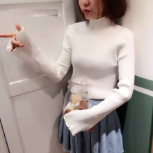 【天天特价】韩版秋冬新品半高领修身长袖针织衫女紧身中袖打底衫
