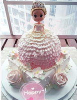 上海儿童宝宝芭比生日蛋糕 小公主周岁百天双满月生日蛋糕配送_250x250.jpg