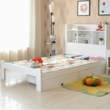 小户型白色儿童床公主床1.2米书架床田园原木家具简易实木单人床