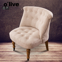 欧式美式单人沙发布艺 复古简约沙发椅 卧室服装店美容院双人沙发_250x250.jpg
