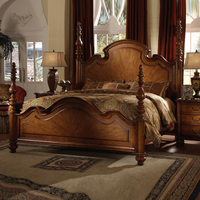 美式实木床欧式柱子床 美式仿古雕花1.5米床 美式实木1.8米双人床_250x250.jpg