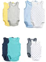 HM H&M上海正品童装代购男女儿童婴儿柔软有机棉背心连身衣2件装_250x250.jpg