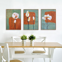 北欧简约现代装饰画油画白色小花苞客厅卧室沙发背景墙三联画新品_250x250.jpg