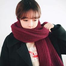 韩国毛线围巾男女通用韩版冬季学生情侣加厚保暖针织围脖秋冬天