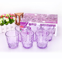 包邮加厚钢化透明玻璃杯彩色水杯岩石耐热杯子茶杯单个、6只套装_250x250.jpg
