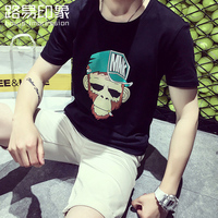 路易印象夏季短袖t恤男青年猴子印花体恤衫男士圆领薄款打底衫txu_250x250.jpg