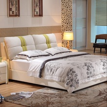 布床布艺皮床 可拆洗小户型1.8米双人床 时尚皮布床气动储物布床